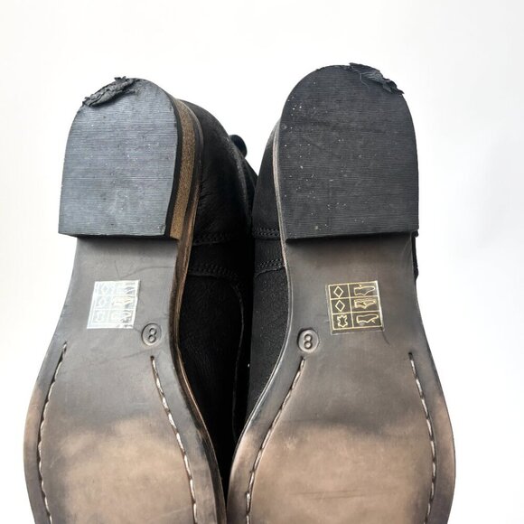 Black Diba Eli Genuine Black Suede Leather Combat Ankle Booties - sz 8 - Picture 6 of 15